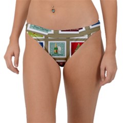 Christmas Stamp Pattern Band Bikini Bottoms by Maspions