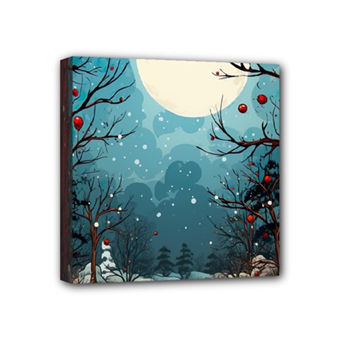 Christmas Frame Border Mini Canvas 4  X 4  (stretched) by Apen