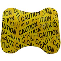 Caution Road Sign Cross Yellow Head Support Cushion by anzea