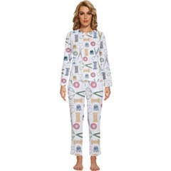 Pattern Seamless Texture Sewing Womens  Long Sleeve Lightweight Pajamas Set by Salmanaz77