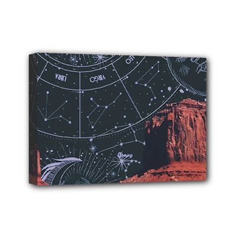 Astrology Surreal Surrealism Trippy Visual Art Mini Canvas 7  X 5  (stretched) by Bedest