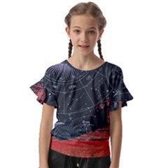 Astrology Surreal Surrealism Trippy Visual Art Kids  Cut Out Flutter Sleeves by Bedest
