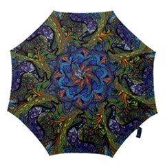 Psychedelic Digital Art Artwork Landscape Colorful Hook Handle Umbrellas (large) by Bedest