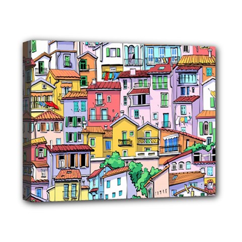 Menton Old Town France Canvas 10  X 8  (stretched) by Bedest