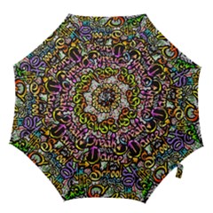 Graffiti Word Seamless Pattern Hook Handle Umbrellas (small) by Bedest