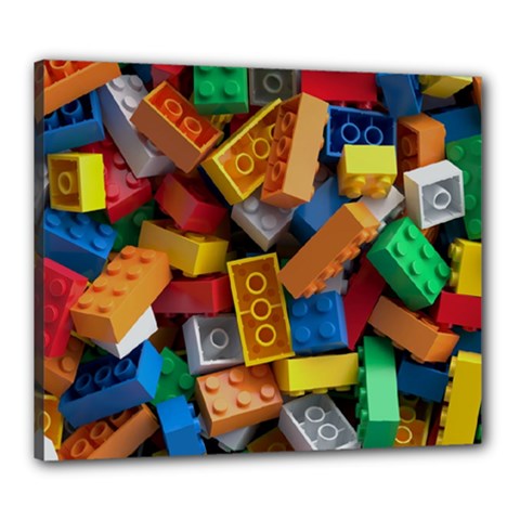 Lego, Toy Block, Colorfulness Canvas 24  X 20  (stretched) by kyorashop23