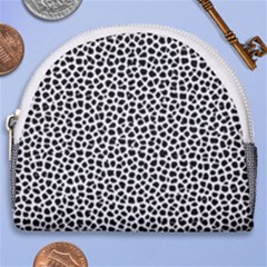 Marble Cracked Pattern Surface Horseshoe Style Canvas Pouch by Bedest