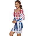 Kamala Harris 2024 Walz Women Long Sleeve Ruched Stretch Jersey Dress View3