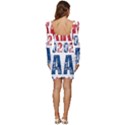 Kamala Harris 2024 Walz Women Long Sleeve Ruched Stretch Jersey Dress View4