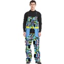 Geometrical Overlapping Men s Front Zip Ski And Snowboard Bib Pants View1