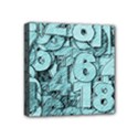 Blue Digits Background, Artwork, Numbers Mini Canvas 4  x 4  (Stretched) View1