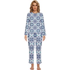 Tiles Abstract Pattern Texture Design Womens  Long Sleeve Lightweight Pajamas Set by Salmanaz77