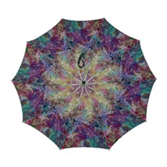 Melting Patterns Automatic Folding Umbrella With Case (large) by kaleidomarblingart