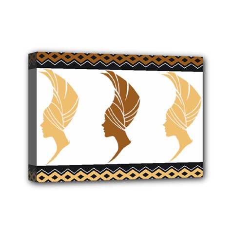 African Women Pattern Seamless Style Mini Canvas 7  X 5  (stretched) by Bedest