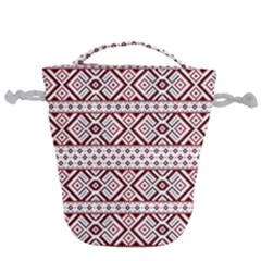Ukrainian Folk Seamless Pattern Ornament Drawstring Bucket Bag by Bedest
