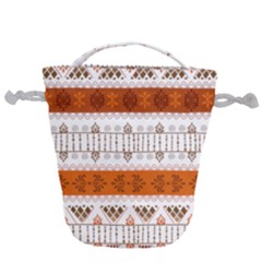 Ethnic Traditional Seamless Pattern Drawstring Bucket Bag by Bedest