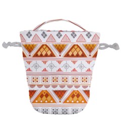 Bright Aztec Ethnic Seamless Pattern Drawstring Bucket Bag by Bedest