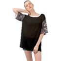 Ornate baroque floral pattern print Oversized Chiffon Top View1