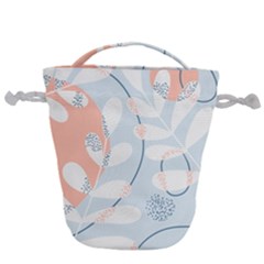 Pattern Plants Leaves Nature Drawstring Bucket Bag by Bedest