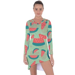 Watermelon Dots Summer Pattern Asymmetric Cut-out Shift Dress by Bedest