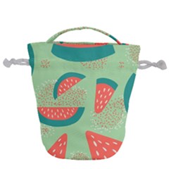 Watermelon Dots Summer Pattern Drawstring Bucket Bag by Bedest