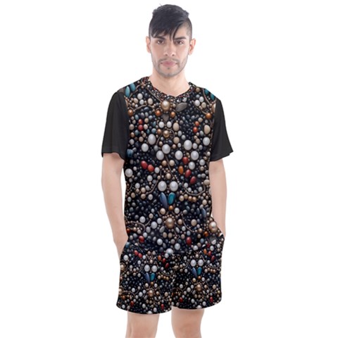Pearls And Stones Men s Mesh T-shirt And Shorts Set by dedoma