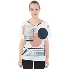 Abstract Architecture V-neck Dolman Drape Top by Bedest