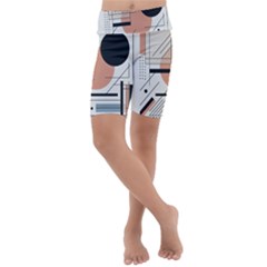 Abstract Architecture Kids  Lightweight Velour Cropped Yoga Leggings by Bedest