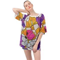 Architecture Glass Abstract Pattern Oversized Chiffon Top by Bedest