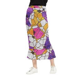 Architecture Glass Abstract Pattern Maxi Fishtail Chiffon Skirt by Bedest