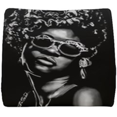 Afro Beauty Woman Portrait (ai+human) Seat Cushion by dflcprintsclothing
