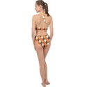 Halloween Argyle Pattern  Halter Side Cut Swimsuit View2