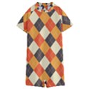 Halloween Argyle Pattern  Kids  Boyleg Half Suit Swimwear View1