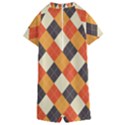 Halloween Argyle Pattern  Kids  Boyleg Half Suit Swimwear View2