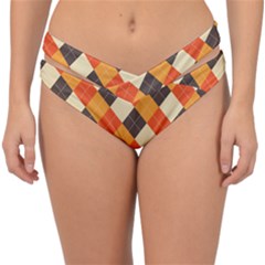 Halloween Argyle Pattern  Double Strap Halter Bikini Bottoms by Safari