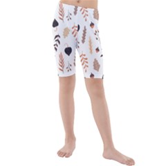 Autumn Seamless Leaves Pattern  Kids  Mid Length Swim Shorts by Safari