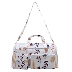 Autumn Seamless Leaves Pattern  Sports Gym Duffle Bag With Shoe Compartment by Safari