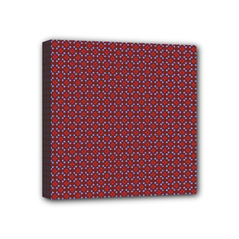 Brown Red Dot Pattern Mini Canvas 4  X 4  (stretched) by ytdream