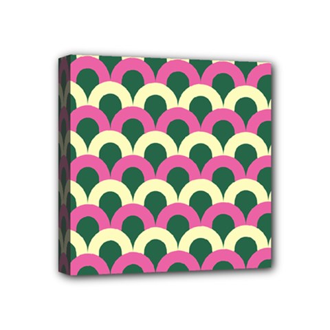 Green Yellow Pattern Mini Canvas 4  X 4  (stretched) by ytdream