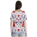 Scandinavian Folk Seamless Pattern V-Neck Flutter Sleeve Top View2