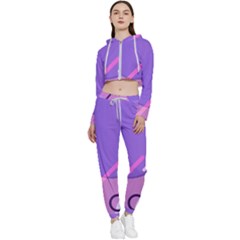 Colorful Labstract Wallpaper Theme Cropped Zip Up Lounge Set by Apen