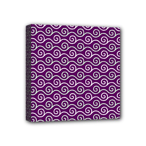 Violet White Pattern Mini Canvas 4  X 4  (stretched) by ytdream