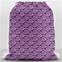 Violet White Pattern Drawstring Bag (Large) View1