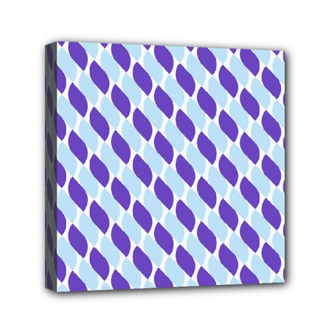 White Blue Pattern Mini Canvas 6  X 6  (stretched) by ytdream