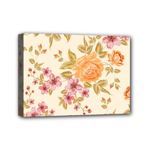Peony Flower Floral Flora Pattern Mini Canvas 7  X 5  (stretched) by Bedest