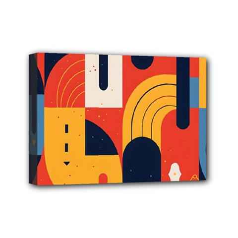 Abstract Pattern Mini Canvas 7  X 5  (stretched) by Bedest