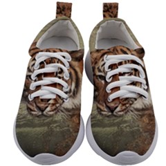 Swimming Tiger Kids Athletic Shoes by ExtraAwesomeSauce