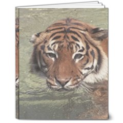 Swimming Tiger 8  X 10  Hardcover Notebook by ExtraAwesomeSauce