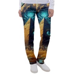 Mystic Blue Pyramid Art Women s Casual Pants by ExtraAwesomeSauce
