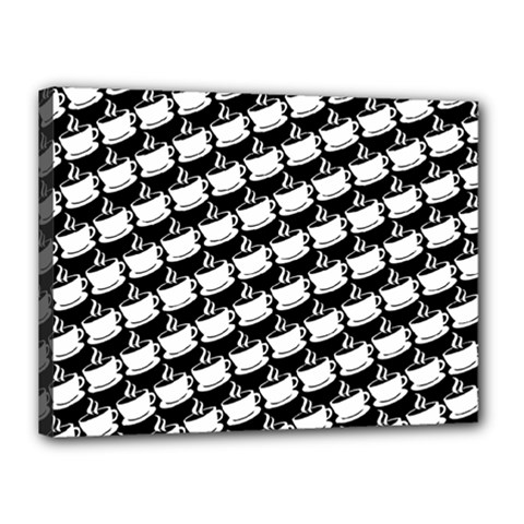 Stylish Coffee Cup Pattern Canvas 16  X 12  (stretched) by ExtraAwesomeSauce